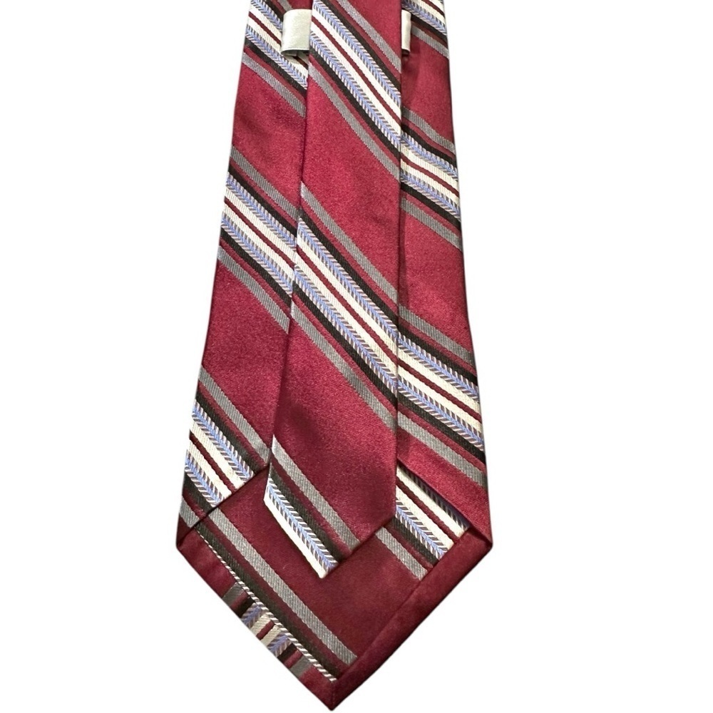 DC by Daniel Craig- Red Stiped 100% Silk Tie - Picture 7 of 9